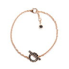 18k Rose Gold Black Spinel Finesse Bracelet w/ Box