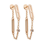 18k Rose Gold Diamond Chaine D'Ancre Chaos Earrings w/ Box