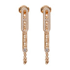 18k Rose Gold Diamond Chaine D'Ancre Chaos Earrings w/ Box