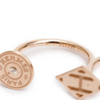 18k Rose Gold Diamond Gambade Double Ring, Size 52