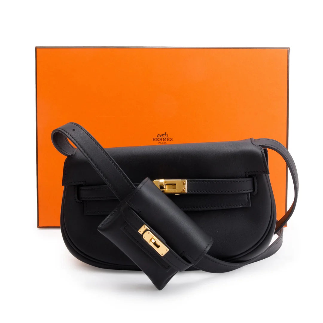 2022 Noir Swift Leather Kelly Moove w/ Pouch &amp; Box