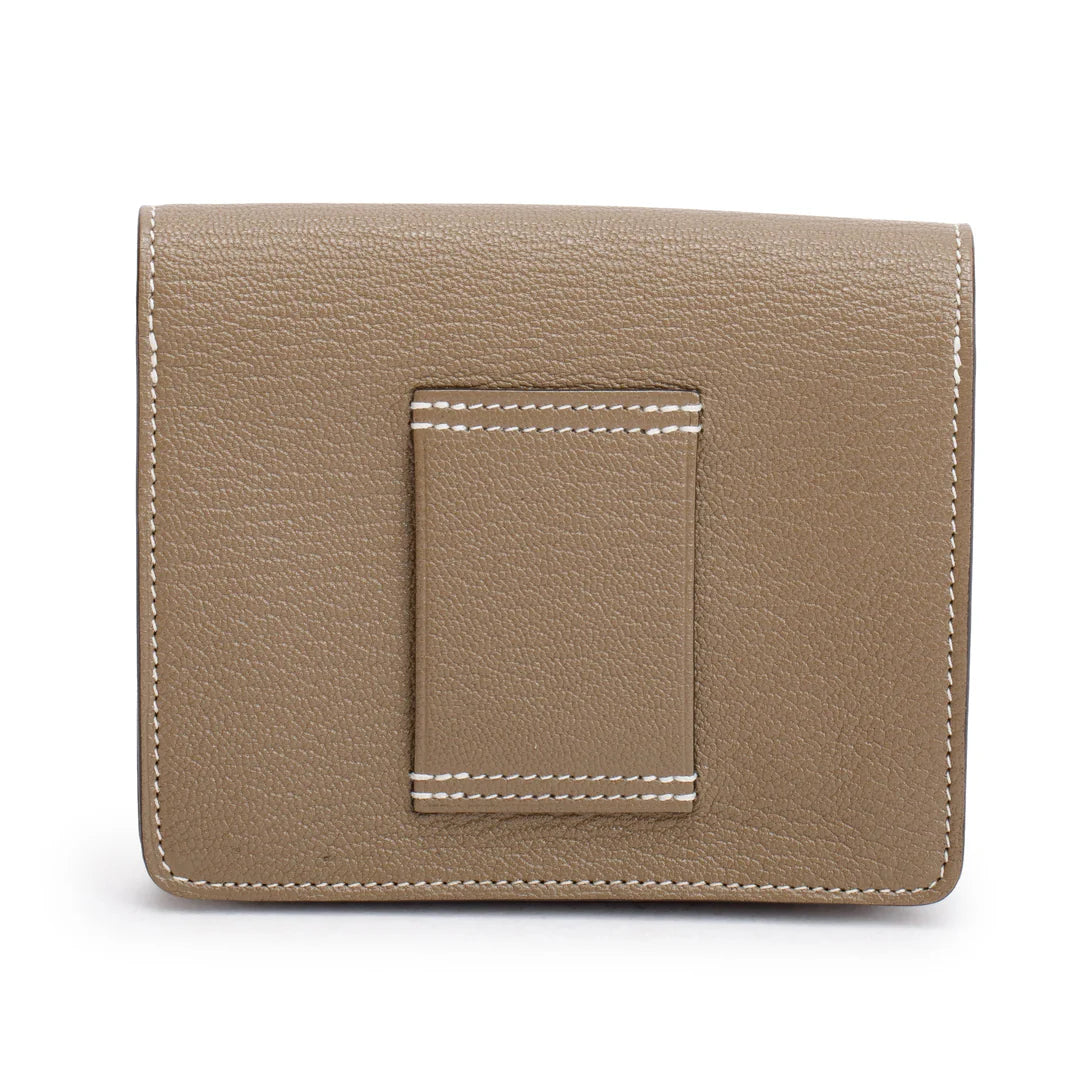 2023 Etoupe Chevre Mysore Roulis Slim Compact Wallet w/ Box, Insert &amp; Receipt