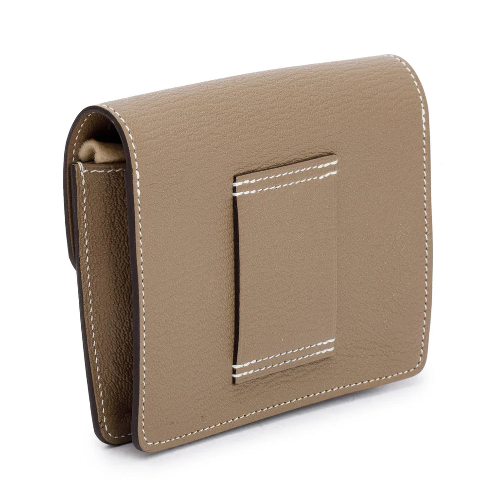 2023 Etoupe Chevre Mysore Roulis Slim Compact Wallet w/ Box, Insert &amp; Receipt