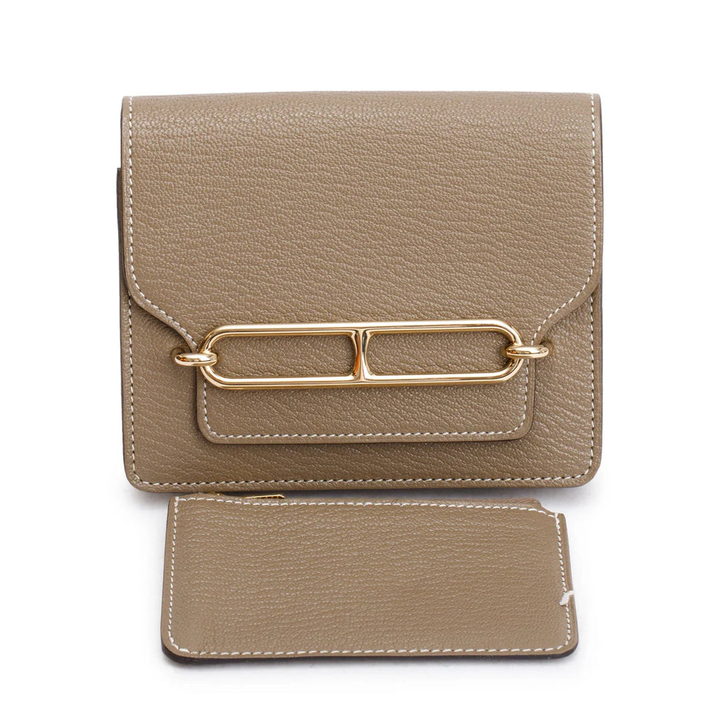 2023 Etoupe Chevre Mysore Roulis Slim Compact Wallet w/ Box, Insert &amp; Receipt