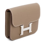 2023 Etoupe Veau Epsom Constance Slim Compact Wallet w/ Box &amp; Insert