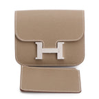 2023 Etoupe Veau Epsom Constance Slim Compact Wallet w/ Box &amp; Insert
