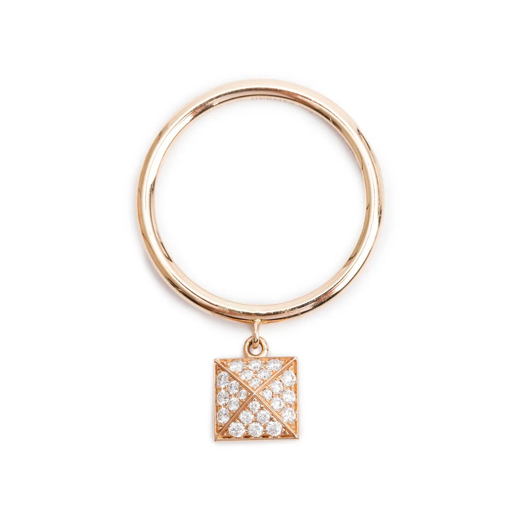 2024 18k Rose Gold Diamond Clou d'H Ring, Small Model Size 54 6.75 w/ Box &amp; Certificate