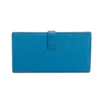 Bleu Izmir Epsom Leather Bearn Gusset Wallet w/ Box