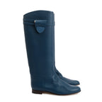 Maine Calfskin Leather Palladium Plated Collier de Chien Riding Boots, Size 38
