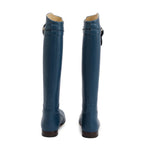 Maine Calfskin Leather Palladium Plated Collier de Chien Riding Boots, Size 38