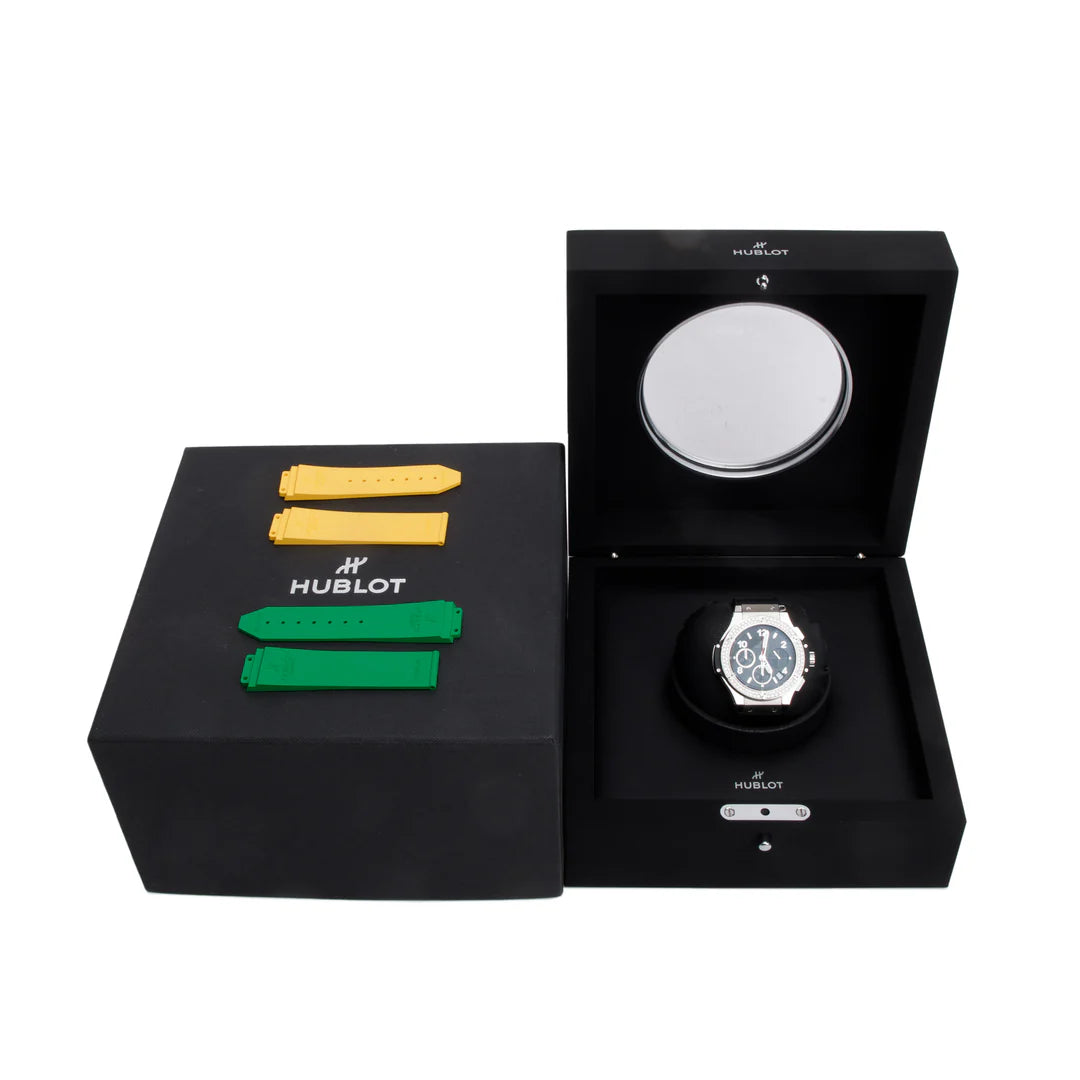 2024 Stainless Steel &amp; Titanium Diamond Bezel Big Bang 41 MM Automatic Chronograph Watch w/ Box