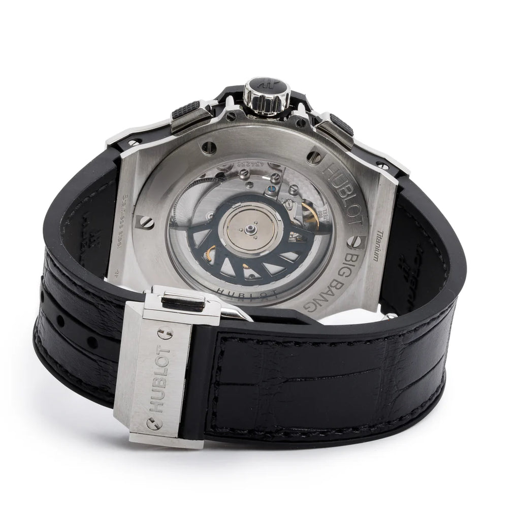 2024 Stainless Steel &amp; Titanium Diamond Bezel Big Bang 41 MM Automatic Chronograph Watch w/ Box