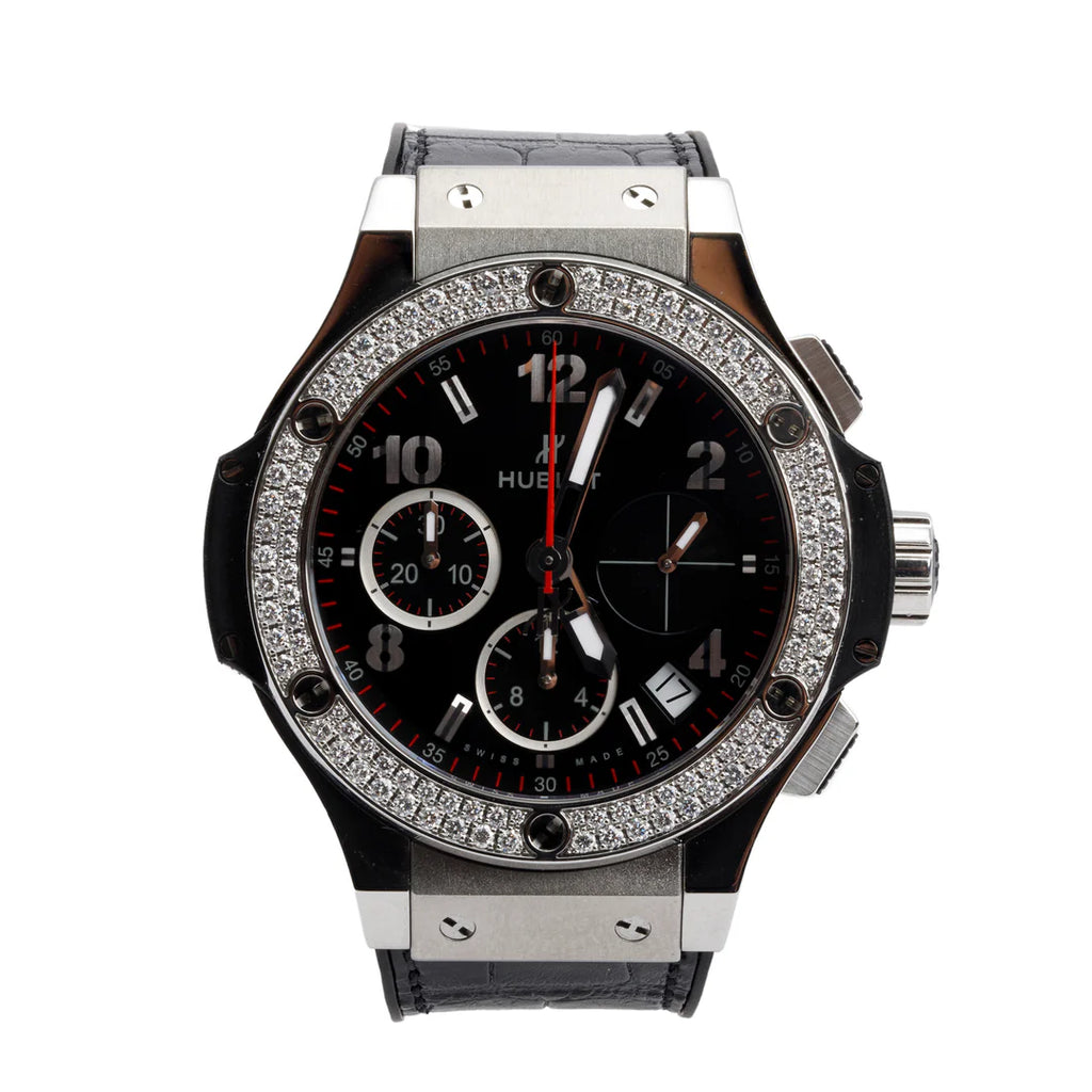 2024 Stainless Steel &amp; Titanium Diamond Bezel Big Bang 41 MM Automatic Chronograph Watch w/ Box