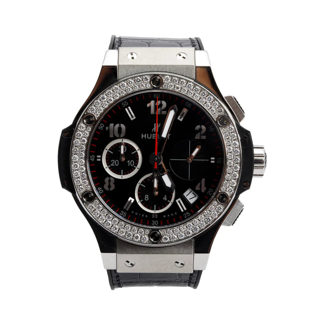 2024 Stainless Steel &amp; Titanium Diamond Bezel Big Bang 41 MM Automatic Chronograph Watch w/ Box