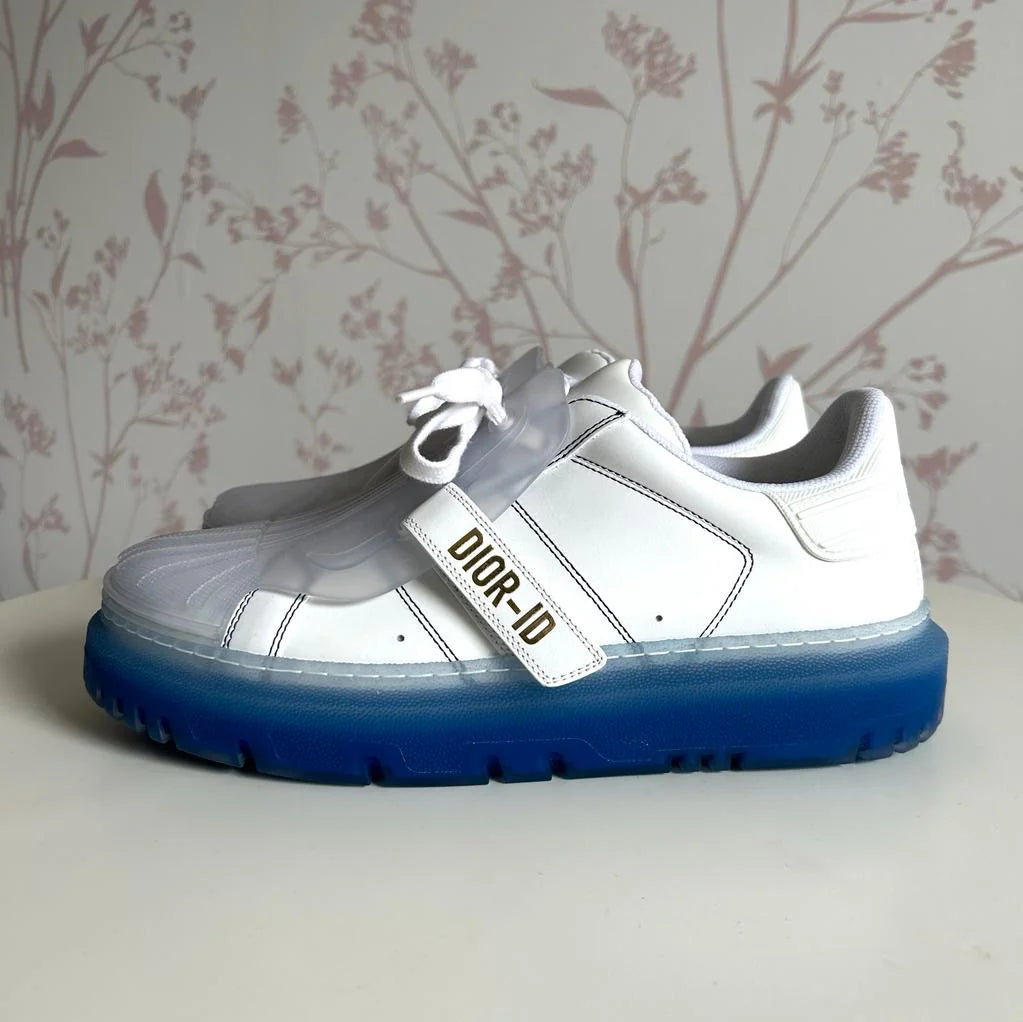 Dior White and Blue ID Sneakers Size 39.5