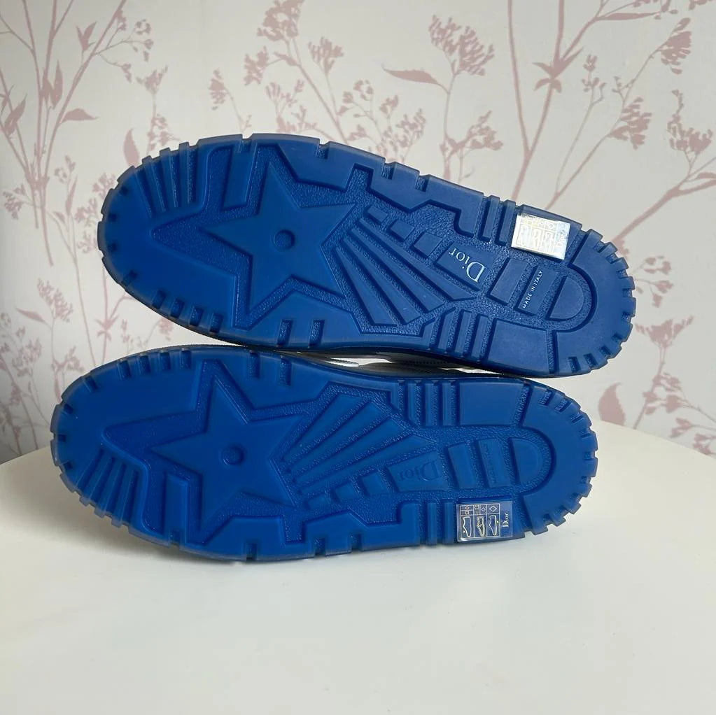Dior White and Blue ID Sneakers Size 39.5