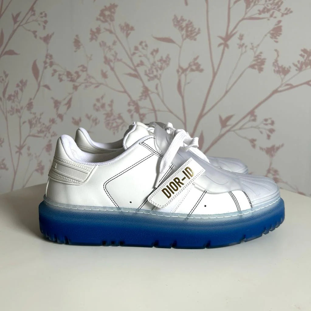 Dior White and Blue ID Sneakers Size 39.5
