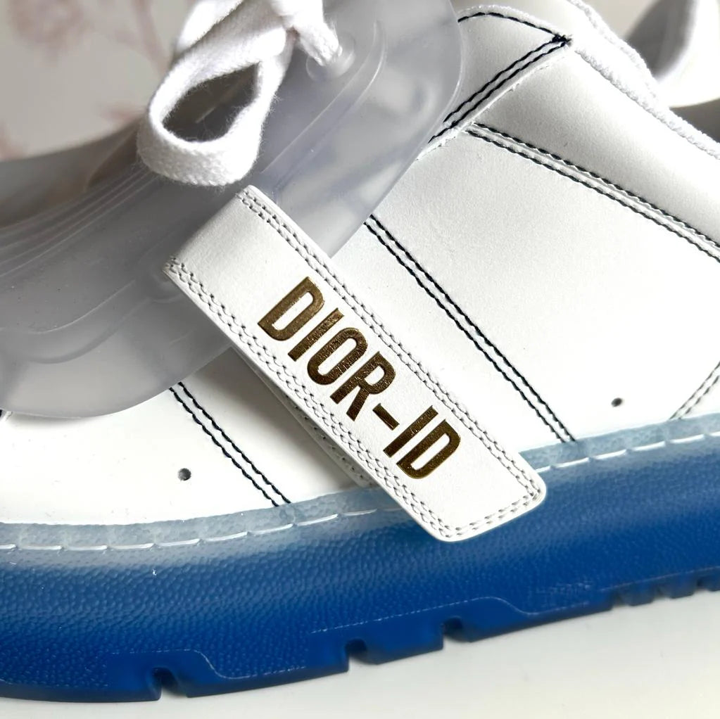 Dior White and Blue ID Sneakers Size 39.5