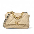 Chanel 19 Beige Medium Flap Coeur Cult Core
