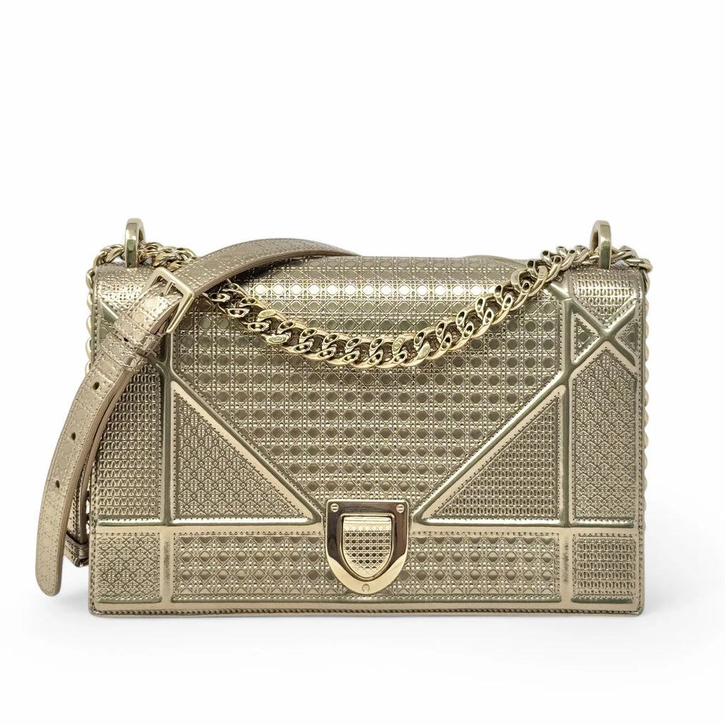 Dior Gold Medium Diorama Flap Coeur Cult Core