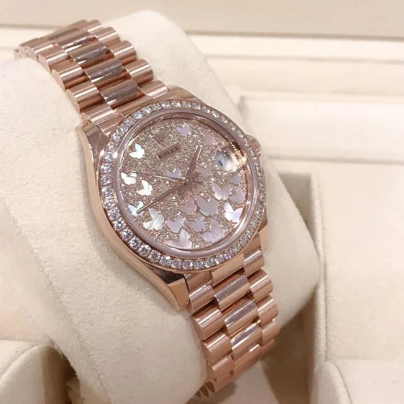 Rolex 18K Everose gold women watch 31 Everose Gold Coeur Cult Core