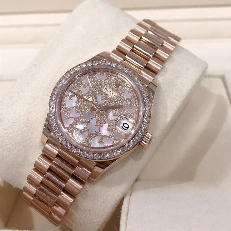 Rolex 18K Everose gold women watch 31 Everose Gold Coeur Cult Core