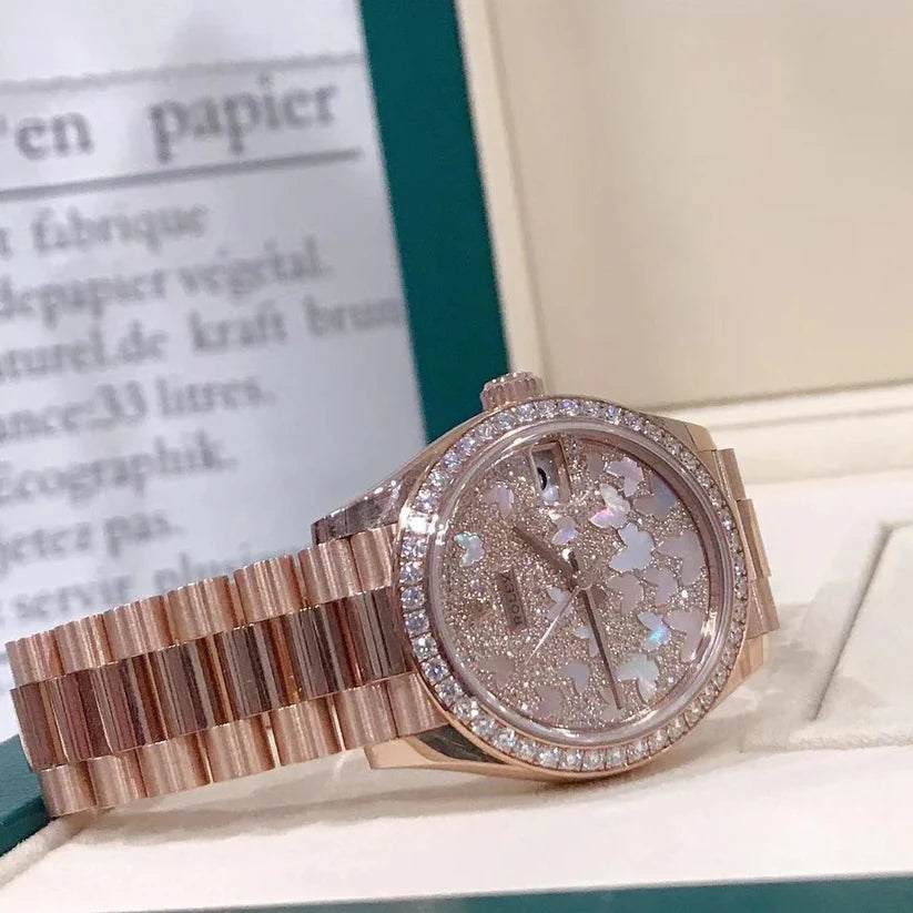 Rolex 18K Everose gold women watch 31 Everose Gold Coeur Cult Core