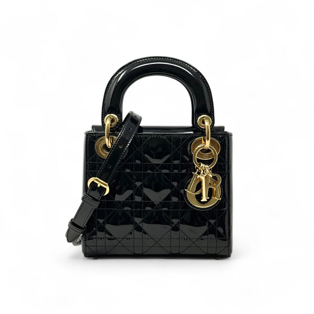 Dior Black Patent Mini Lady Dior Coeur Cult Core