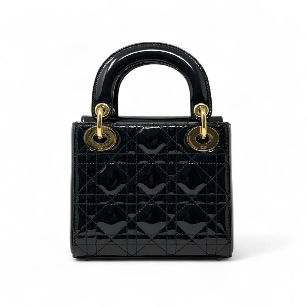 Dior Black Patent Mini Lady Dior Coeur Cult Core