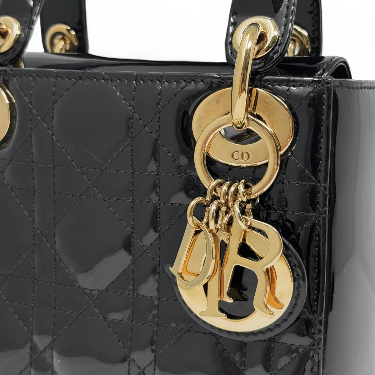 Dior Black Patent Mini Lady Dior Coeur Cult Core