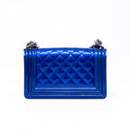 Chanel Blue Patent Small Boy Bag Coeur Cult Core