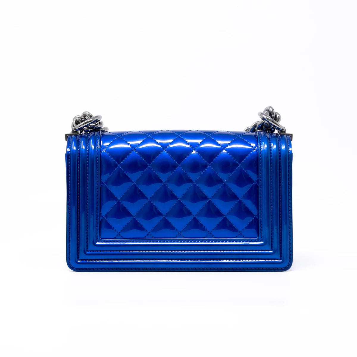 Chanel Blue Patent Small Boy Bag Coeur Cult Core