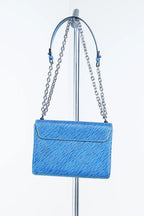Epi Leather Blue Twist MM Crossbody Bag Coeur Cult Core