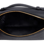 2025 Black Grained Calfskin Leather Extra Pocket L19 Pouch w/ Strap, Box &amp; Receipt