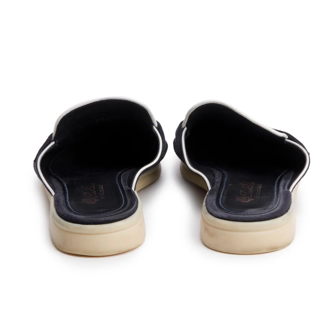 Black Suede Summer Charms Walk Mules, Size 37.5 w/ Box