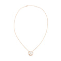 18k Rose Gold &amp; White Mother of Pearl Color Blossom Sun Pendant Necklace w/ Box