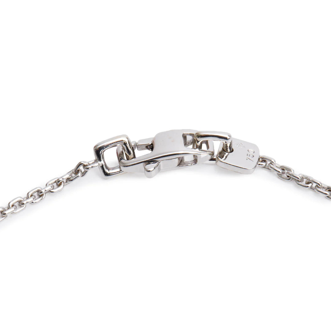 18k White Gold Pave Diamond Heart Locket Pendant Necklace
