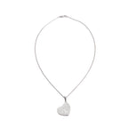 18k White Gold Pave Diamond Heart Locket Pendant Necklace