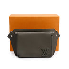 2022 Green Grained Calfskin Aerogram Takeoff Sling Bag w/ Box