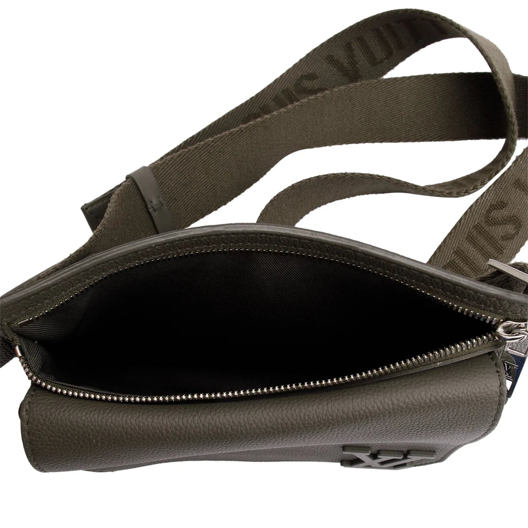 2022 Green Grained Calfskin Aerogram Takeoff Sling Bag w/ Box