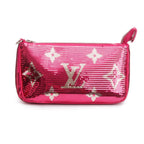 2023 Fuchsia Silver Monogram Giant Sequins Pochette Accessoires w/ Receipt