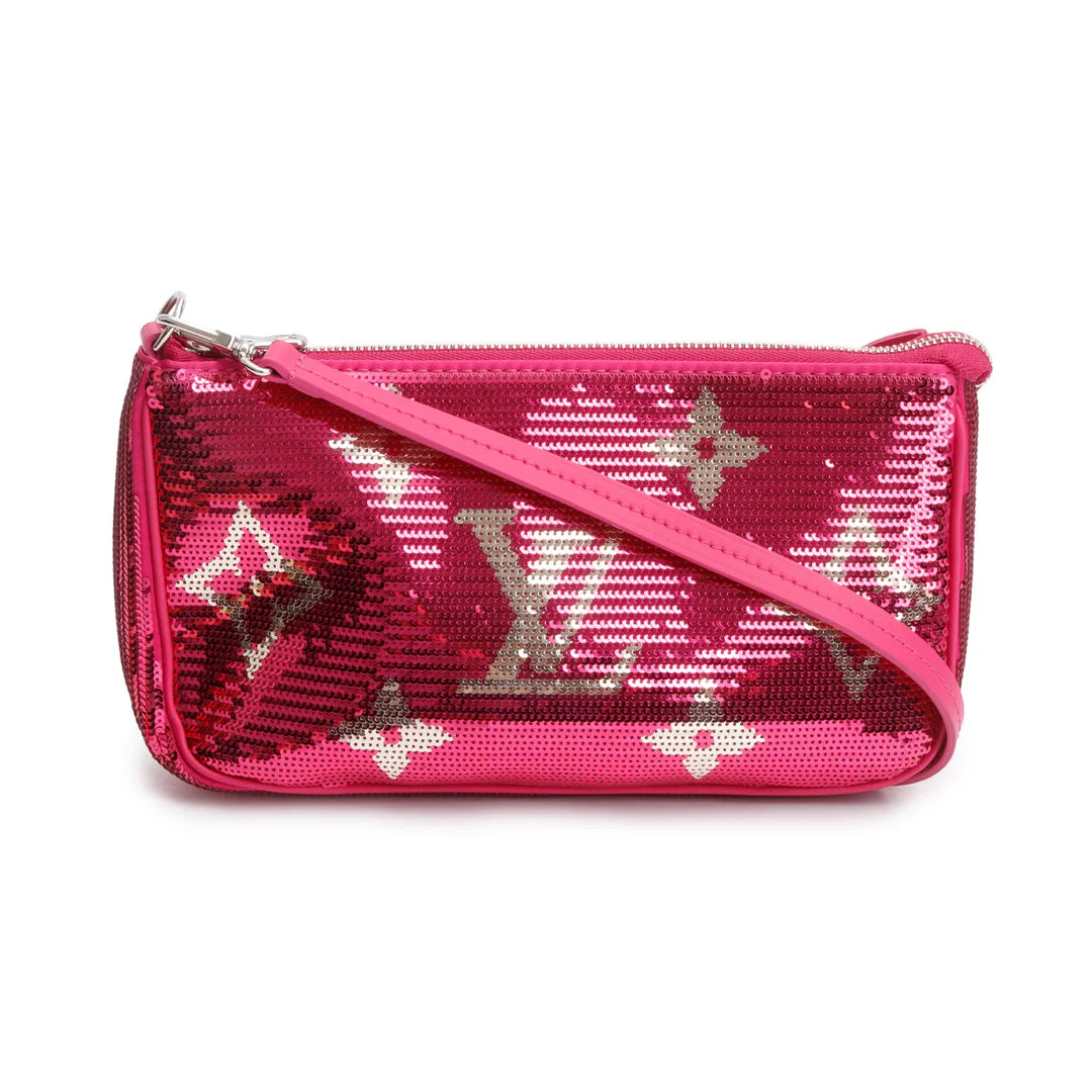 2023 Fuchsia Silver Monogram Giant Sequins Pochette Accessoires w/ Receipt