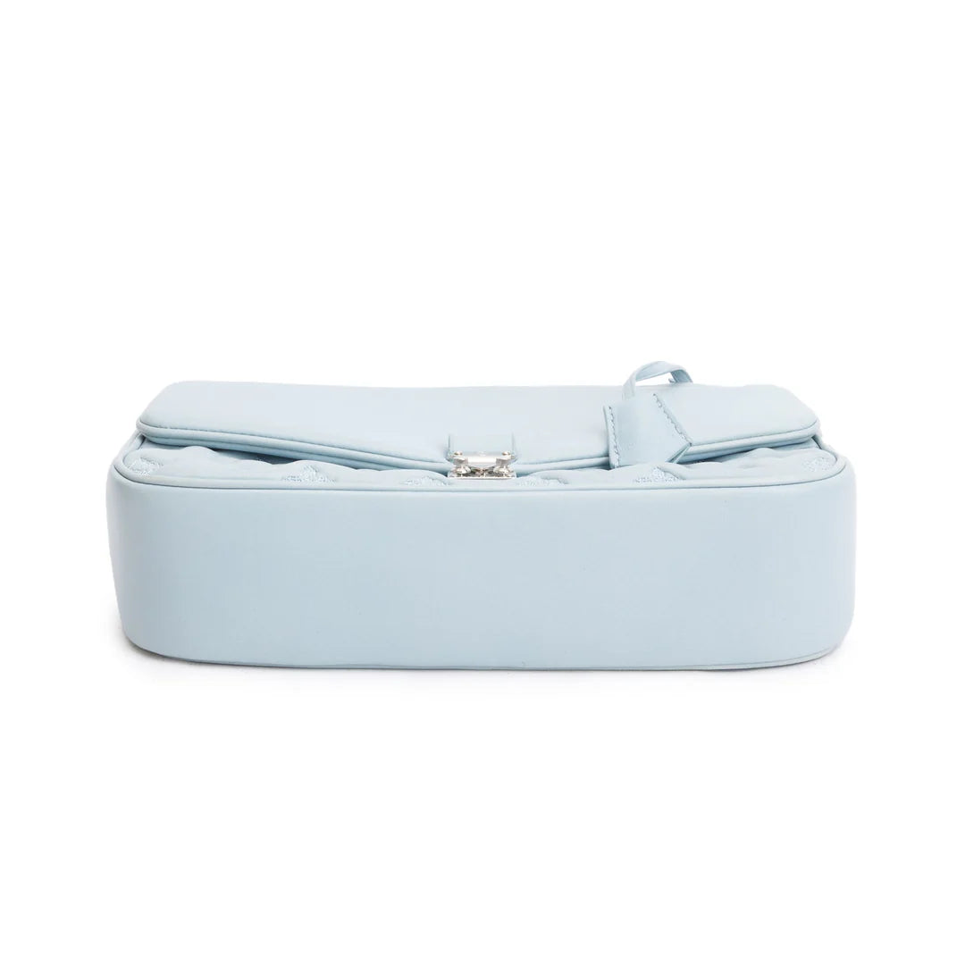 Blue Lambskin Mama Broderie Bag