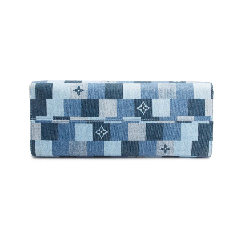 Blue Monogram Damier Denim OnTheGo GM w/ Box &amp; Receipt