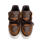 Brown Monogram Canvas Suede Calf LV Trainer Sneakers, Size 6 w/ Box &amp; Receipt