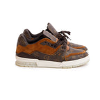 Brown Monogram Canvas Suede Calf LV Trainer Sneakers, Size 6 w/ Box &amp; Receipt