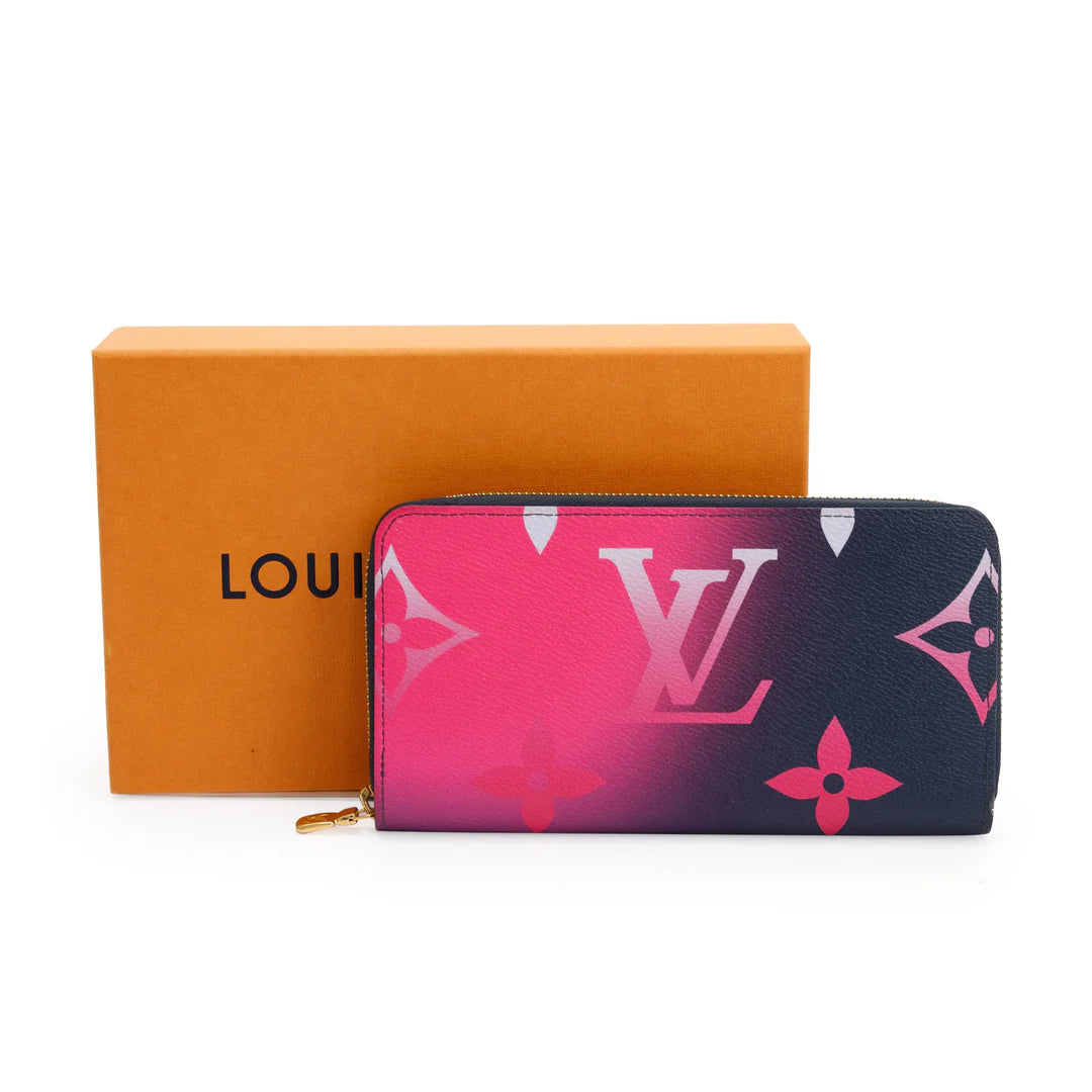 Giant Midnight Fuchsia Monogram Spring in the City Zippy Wallet w/ Box