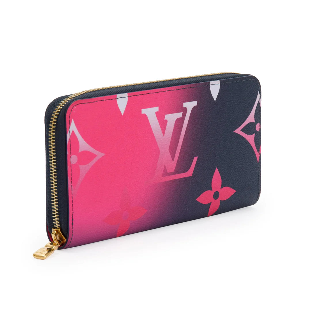 Giant Midnight Fuchsia Monogram Spring in the City Zippy Wallet w/ Box
