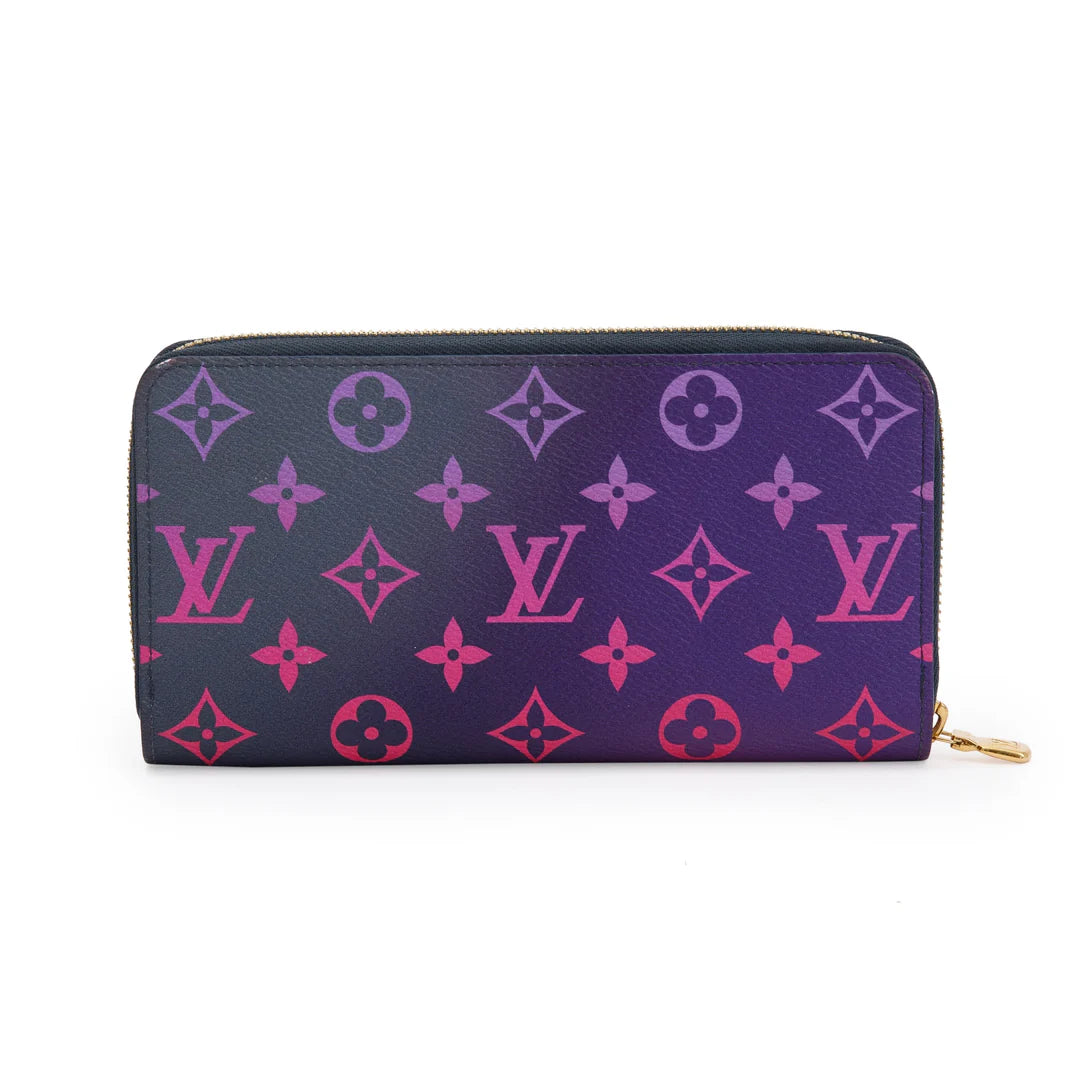 Giant Midnight Fuchsia Monogram Spring in the City Zippy Wallet w/ Box