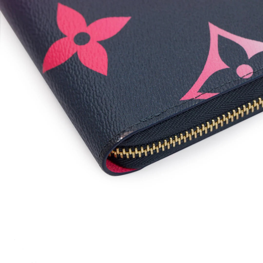 Giant Midnight Fuchsia Monogram Spring in the City Zippy Wallet w/ Box